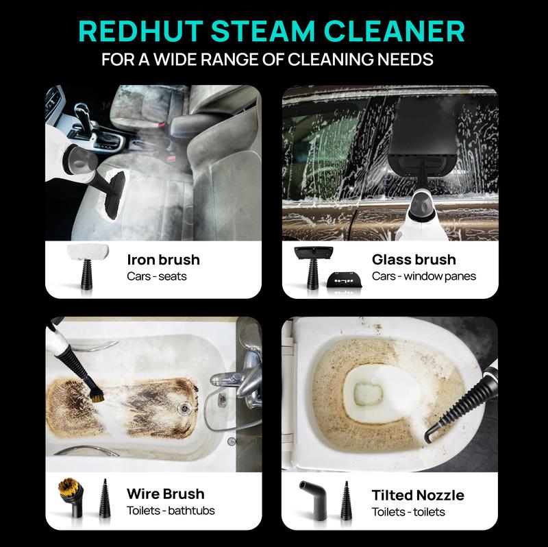 Redhut Handheld Pressurized Steam Cleaner with 12 Accessories