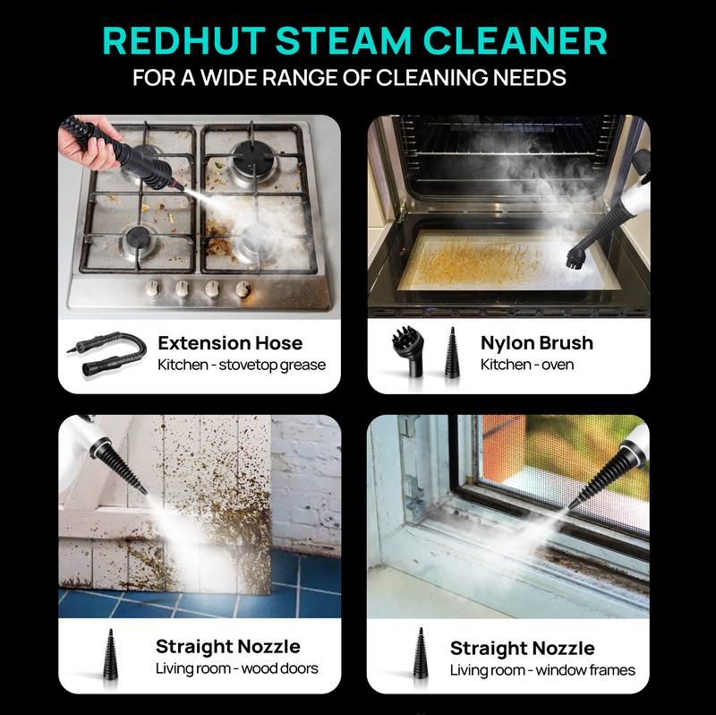 Redhut Handheld Pressurized Steam Cleaner with 12 Accessories