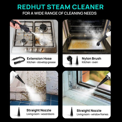 Redhut Handheld Pressurized Steam Cleaner with 12 Accessories