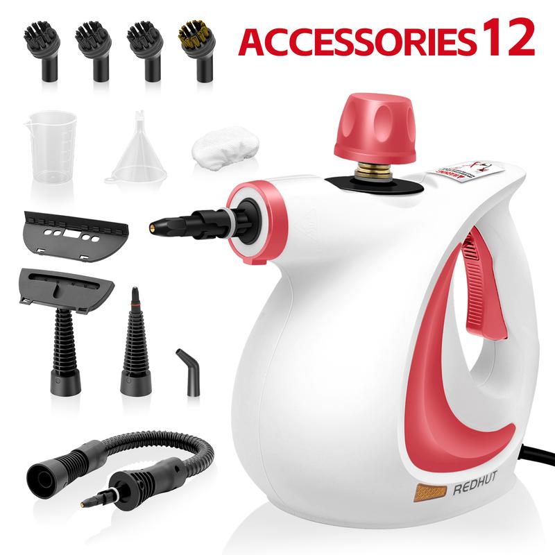 Redhut Handheld Pressurized Steam Cleaner with 12 Accessories